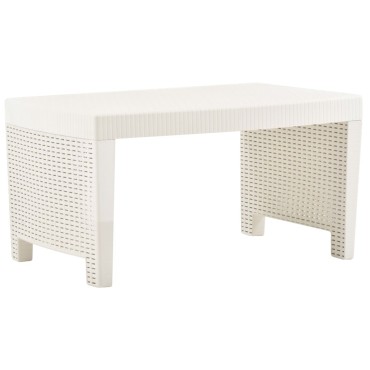 vidaXL Σαλόνι Κήπου 3 τεμ. Λευκό Πλαστικό 77x54x40cm