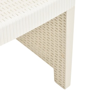 vidaXL Σαλόνι Κήπου 3 τεμ. Λευκό Πλαστικό 77x54x40cm