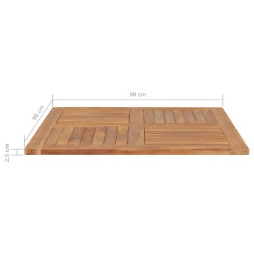 vidaXL Επιφάνεια Τραπεζιού Τετράγωνη 90x90x2,5cm Μασίφ Ξύλο Teak 1 τεμ.