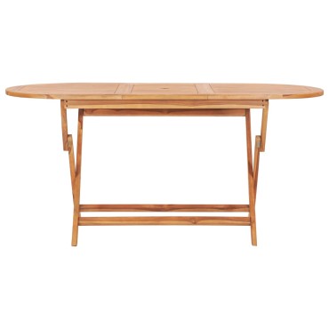 vidaXL Τραπέζι Κήπου Πτυσσόμενο 160x80x75cm από Μασίφ Ξύλο Teak 1 τεμ.
