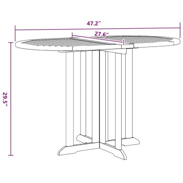 vidaXL Τραπέζι Κήπου Butterfly Πτυσσόμενο 120x70x75cm Μασίφ Ξύλο Teak 1 τεμ.