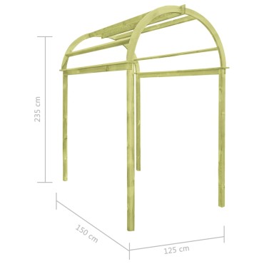 vidaXL Καφασωτό Αψίδα 125 x 150 x 235 εκ. από Εμποτισμένο Ξύλο Πεύκου