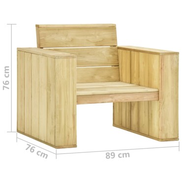 vidaXL Καρέκλα Κήπου 89x76x76cm από Εμποτισμένο Ξύλο Πεύκου 1 τεμ.