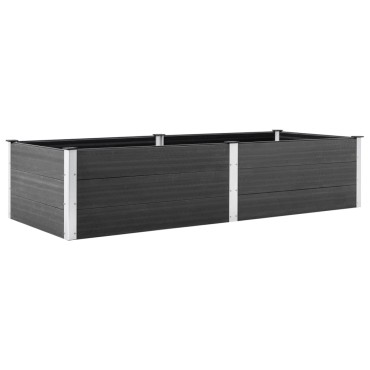 vidaXL Ζαρντινιέρα Υπερυψωμένη Γκρι 250 x 100 x 54 εκ. από WPC
