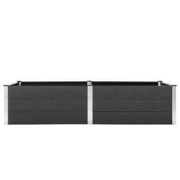 vidaXL Ζαρντινιέρα Υπερυψωμένη Γκρι 250 x 100 x 54 εκ. από WPC