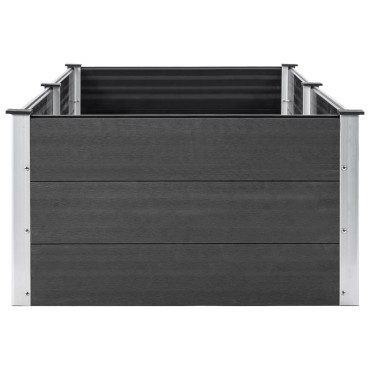 vidaXL Ζαρντινιέρα Υπερυψωμένη Γκρι 250 x 100 x 54 εκ. από WPC