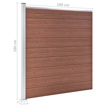 vidaXL Πάνελ Περίφραξης Καφέ 175x186cm από WPC