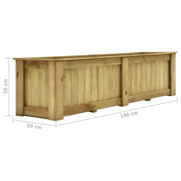 vidaXL Υπερυψωμένη Γλάστρα 196 x 50 x 50 εκ. Εμποτισμένο Ξύλο Πεύκου
