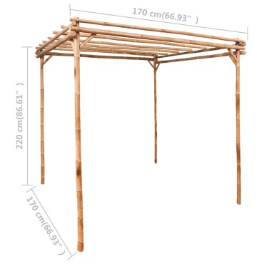 vidaXL Πέργκολα 170 x 170 x 220 εκ. από Μπαμπού