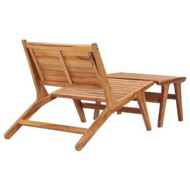 vidaXL Καρέκλα Κήπου με Υποπόδιο από Μασίφ Ξύλο Teak 89,5x60x65cm 1 τεμ.