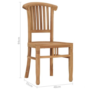 vidaXL Καρέκλες Κήπου 2 τεμ. από Μασίφ Ξύλο Teak 48x44cm