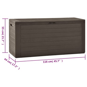 vidaXL Μπαούλο Αποθήκευσης Κήπου Καφέ 116x44x55cm 1 τεμ.