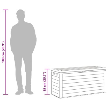 vidaXL Μπαούλο Αποθήκευσης Κήπου Καφέ 116x44x55cm 1 τεμ.
