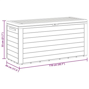 vidaXL Μπαούλο Αποθήκευσης Κήπου Ανθρακί 116x44x55cm 1 τεμ.