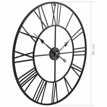 vidaXL Ρολόι Τοίχου Vintage XXL 80 εκ. Μεταλλικό με Μηχανισμό Quartz