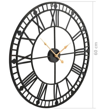vidaXL Ρολόι Τοίχου Vintage XXL 60 εκ. Μεταλλικό με Μηχανισμό Quartz