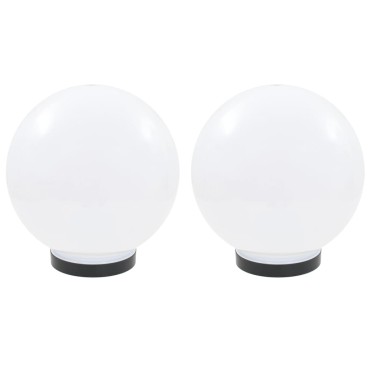 vidaXL Φωτιστικά Μπάλα LED 2 τεμ. Σφαιρικά 25 εκ. Ακρυλικά (PMMA)