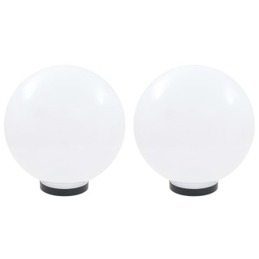 vidaXL Φωτιστικά Μπάλα LED 2 τεμ. Σφαιρικά 30 εκ. Ακρυλικά (PMMA)