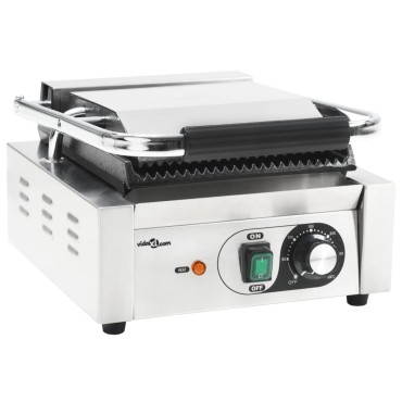 vidaXL Τοστιέρα Ραβδωτή Panini 1800 W 31x30,5x20 εκ. Ανοξείδωτο Ατσάλι