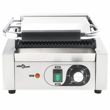 vidaXL Τοστιέρα Ραβδωτή Panini 1800 W 31x30,5x20 εκ. Ανοξείδωτο Ατσάλι