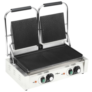 vidaXL Τοστιέρα Διπλή Ραβδωτή Panini 3600 W 57 x 30,5 x 20 εκ.