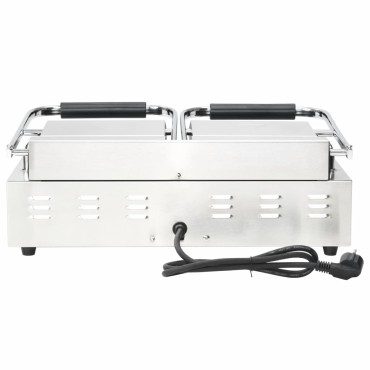 vidaXL Τοστιέρα Διπλή Ραβδωτή Panini 3600 W 57 x 30,5 x 20 εκ.