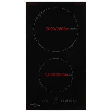 vidaXL Εστία Επαγωγική με 2 Εστίες και Πλήκτρα Αφής 3500 W Γυάλινη
