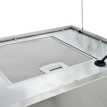vidaXL Απορροφητήρας Νησίδα Κρεμαστός Αφής με LCD Ανοξ. Ατσάλι 55x37x(62-133,5)cm