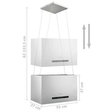 vidaXL Απορροφητήρας Νησίδα Κρεμαστός Αφής με LCD Ανοξ. Ατσάλι 55x37x(62-133,5)cm