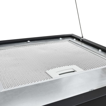 vidaXL Απορροφητήρας Νησίδα Κρεμαστός Αφής με LCD Ατσάλινος 37x37x(62-136,5)cm