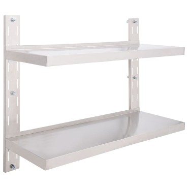 vidaXL Ράφι Τοίχου 2 Επιπέδων 100x30cm από Ανοξείδωτο Ατσάλι 1 τεμ.