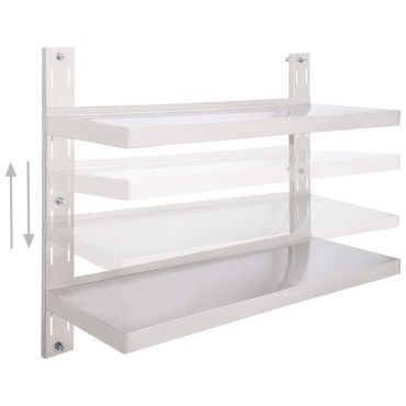 vidaXL Ράφι Τοίχου 2 Επιπέδων 100x30cm από Ανοξείδωτο Ατσάλι 1 τεμ.
