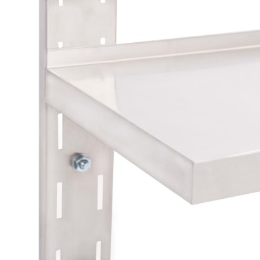 vidaXL Ράφι Τοίχου 2 Επιπέδων 100x30cm από Ανοξείδωτο Ατσάλι 1 τεμ.