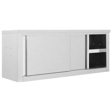 vidaXL Ερμάριο Τοίχου με Συρόμενες Πόρτες 120x40x50 εκ. Ανοξ. Ατσάλι