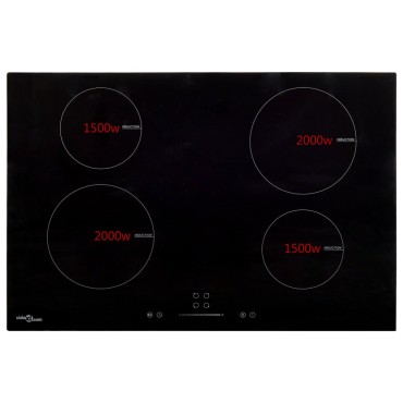 vidaXL Εστία Επαγωγική με 4 Εστίες & Πλήκτρα Αφής 77 εκ. 7000 W Γυάλινη