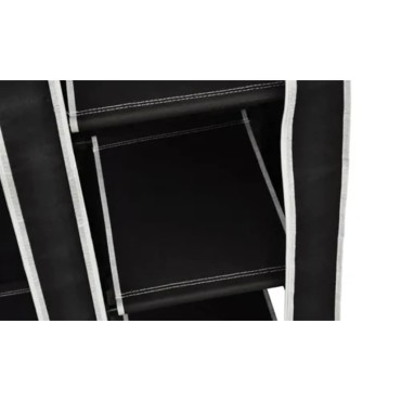 vidaXL Ντουλάπες 2 τεμ. Μαύρες Υφασμάτινες 110x45x175cm