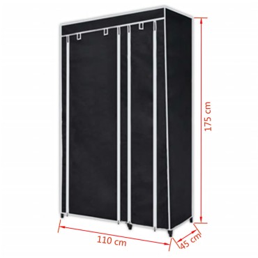 vidaXL Ντουλάπες 2 τεμ. Μαύρες Υφασμάτινες 110x45x175cm