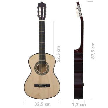 vidaXL Κλασική Κιθάρα Αρχάριους / Παιδιά Μαύρη 1/2 34" Ξύλο Φιλύρας