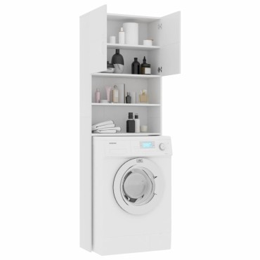 vidaXL Ντουλάπι Πλυντηρίου Λευκό 64 x 25,5 x 190 εκ. από Επεξ. Ξύλο