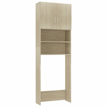 vidaXL Ντουλάπι Πλυντηρίου Χρώμα Sonoma Δρυς 64x25,5x190εκ Επεξ. Ξύλο