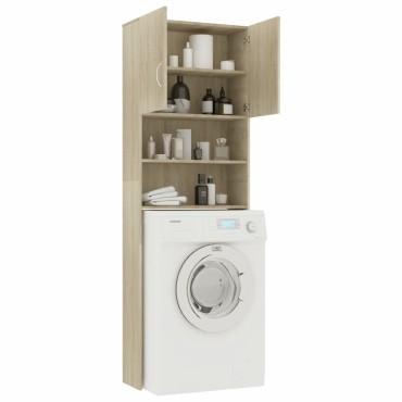 vidaXL Ντουλάπι Πλυντηρίου Χρώμα Sonoma Δρυς 64x25,5x190εκ Επεξ. Ξύλο
