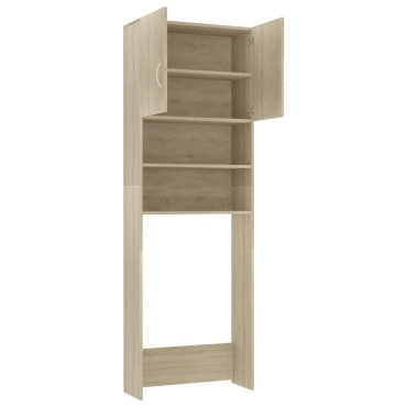 vidaXL Ντουλάπι Πλυντηρίου Χρώμα Sonoma Δρυς 64x25,5x190εκ Επεξ. Ξύλο