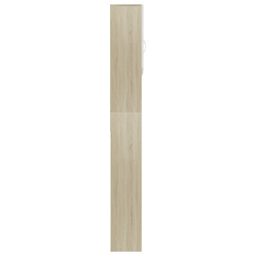 vidaXL Ντουλάπι Πλυντηρ. Λευκό και Sonoma Δρυς 64 x 25,5 x 190 εκ.