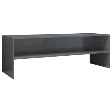 vidaXL Έπιπλο Τηλεόρασης Γυαλιστερό Γκρι 120x40x40cm Επεξ. Ξύλο