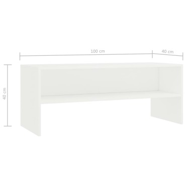 vidaXL Έπιπλο Τηλεόρασης Λευκό 100x40x40cm από Επεξ. Ξύλο