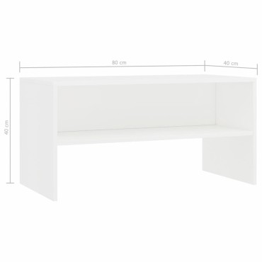 vidaXL Έπιπλο Τηλεόρασης Λευκό 80x40x40cm από Επεξ. Ξύλο