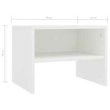 vidaXL Κομοδίνο Λευκό 40x30x30cm από Επεξ. Ξύλο 1 τεμ.