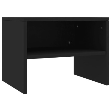 vidaXL Κομοδίνα 2 τεμ. Μαύρα 40x30x30cm από Επεξ. Ξύλο