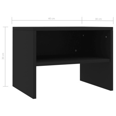 vidaXL Κομοδίνα 2 τεμ. Μαύρα 40x30x30cm από Επεξ. Ξύλο