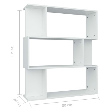 vidaXL Βιβλιοθήκη/Διαχωριστικό Χώρου Λευκό 80x24x96cm Επεξ. Ξύλο 1 τεμ.